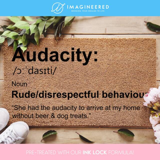Welcome Doormat Funny - Audacity Definition Customized Door Mat Porch Decor Housewarming Gift Personalized - image 1