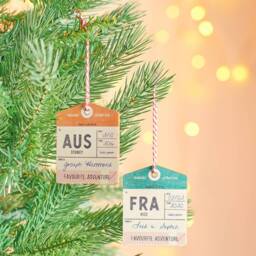 Personalised Wooden Luggage Tag Travel Christmas Decoration - thumbnail 1