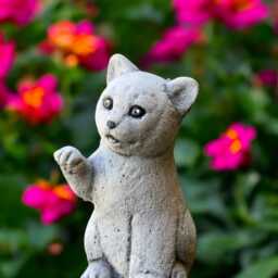 Stone Playful Cat Statue Concrete Kitten Figurine Pet Memorial Sculpture Garden Yard Ornament Outdoor Animal Decor Handmade Lover Gift - thumbnail 4