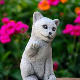 Stone Playful Cat Statue Concrete Kitten Figurine Pet Memorial Sculpture Garden Yard Ornament Outdoor Animal Decor Handmade Lover Gift - thumbnail 2
