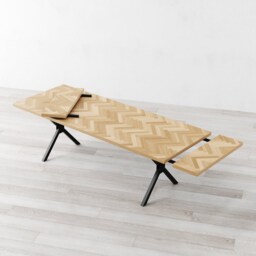 Kew Herringbone Extendable Natural Ash Dining Table - thumbnail 1