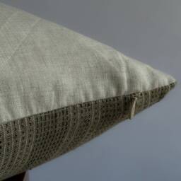 Handmade Hmong Textile Pillow Cover Olive Green Bohemian Decor - thumbnail 4