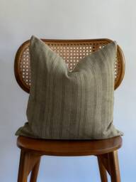 Handmade Hmong Textile Pillow Cover Olive Green Bohemian Decor - thumbnail 1