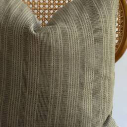 Handmade Hmong Textile Pillow Cover Olive Green Bohemian Decor - thumbnail 2