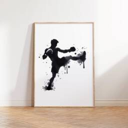 Kickboxer Definition Print Set - 3 Kickboxing Posters - Mens Boxing Artwork Boy Sport Wall Art Gym Decor Instructor Teacher Gift - thumbnail 3