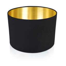 Black Drum Lampshade, Mirrored Silver Interior, Minimalist Pendant Light - thumbnail 3