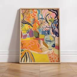 Abstract Contemporary Art Print - Yellow Painting Inspired By Henri Matisse, Above Bed Decor - thumbnail 2