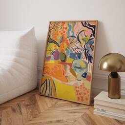 Abstract Contemporary Art Print - Yellow Painting Inspired By Henri Matisse, Above Bed Decor - thumbnail 3