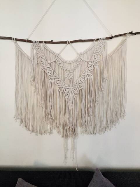 Macrame Wall Hanging Made By Hanmademacrame - Boho Decor Fibre Art Tapestry - image 1