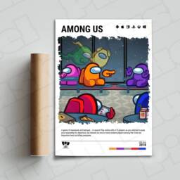 Among Us - 2018 Indie Game Poster - Video Wall Art Print Gaming Gift A5-A4-A3-A2-A1 Unframed Canvas For Frame Or Hanger - thumbnail 3