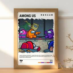 Among Us - 2018 Indie Game Poster - Video Wall Art Print Gaming Gift A5-A4-A3-A2-A1 Unframed Canvas For Frame Or Hanger - thumbnail 2