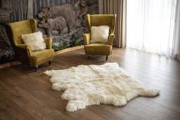 Genuine Natural Creamy White Sheepskin Rug, Pelt, Giant Throw Sexto - thumbnail 1