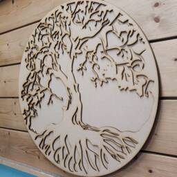 3D Wooden Celtic Tree Of Life Wall Art Unpainted Diy Decor - thumbnail 2