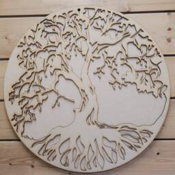3D Wooden Celtic Tree Of Life Wall Art Unpainted Diy Decor - thumbnail 4