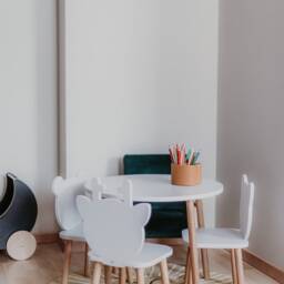 Activity Table For Toddler, Montessori Chair Set Kids, Wooden Round Table, Animal Chairs, White Nursery Furniture, Kids Furniture - thumbnail 4