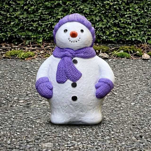 Outdoor Snowman Sculpture Cement Figurine Statue Persons Decoration Handmade Ornament Lover Gift - image 1