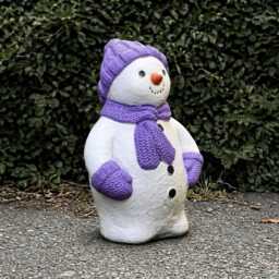 Outdoor Snowman Sculpture Cement Figurine Statue Persons Decoration Handmade Ornament Lover Gift - thumbnail 2