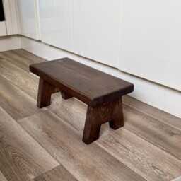 Rustic Wooden Step Stool, Handmade Solid Wood Foot Farmhouse Plant Stand, Child's Kitchen & Bathroom Step - thumbnail 4