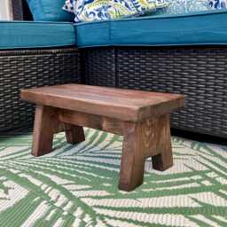 Rustic Wooden Step Stool, Handmade Solid Wood Foot Farmhouse Plant Stand, Child's Kitchen & Bathroom Step - thumbnail 3
