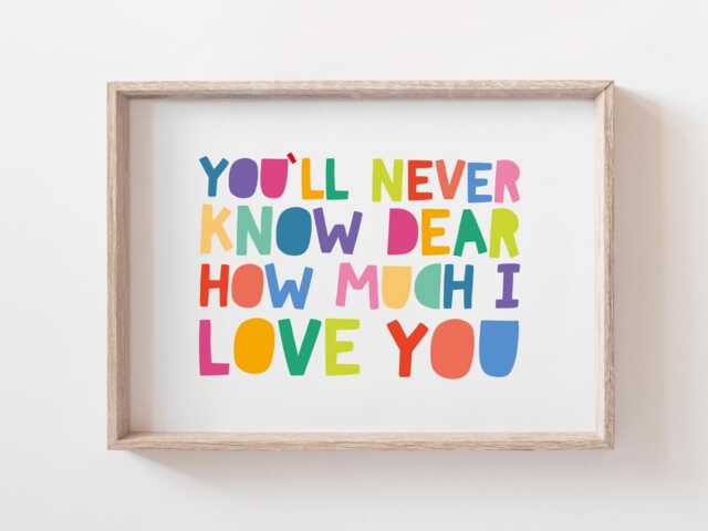 Landscape Colourful Rainbow Print, You Are My Sunshine Toddler Bedroom, Girls Bedroom Decor, Nursery Prints, Wall Art - image 1