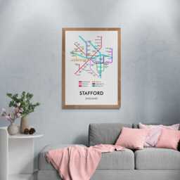 Stafford Tube Map Print, Underground Street Wall Art Gifts - thumbnail 3