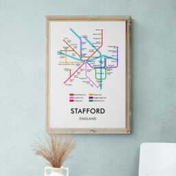Stafford Tube Map Print, Underground Street Wall Art Gifts - thumbnail 2