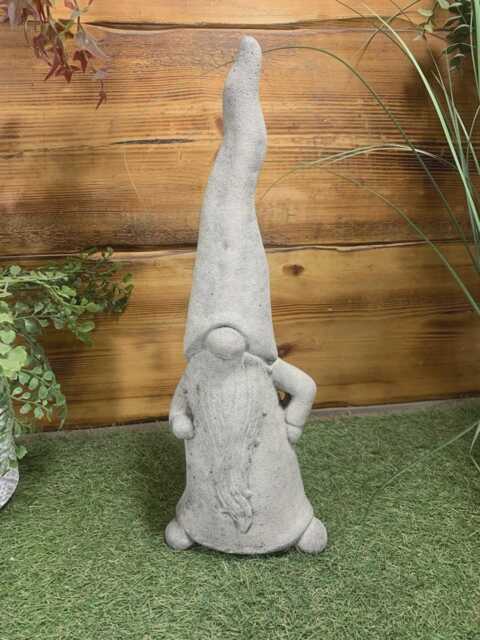 Stone Garden Detailed Thinking Gonk Pixie Fairy Bear Hat Statue Ornament - image 1