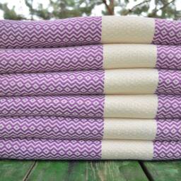 "Geometric Towel, Sauna Towel, Soft Towel, Cotton Towel, Tribal Towel, Purple Diamond Towel, 40""x70" - thumbnail 2