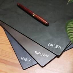 Bonded Leather Personalised Initials Desk Mat 6 Custom Designs - thumbnail 2