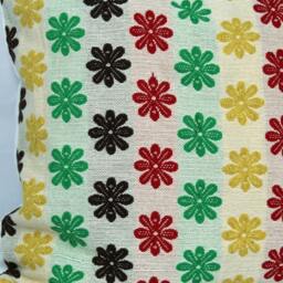 Floral Throw Pillow Cover Handmade Jacquard Cotton, Multi-Color - thumbnail 2