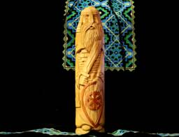 Hand-Carved Wooden Statue Perun. Perun Slavic God Of Thunder & Lightning - thumbnail 1