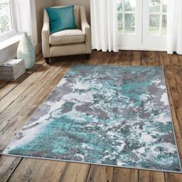New Modern Green Silver Grey Splash Design Rug Colourful Silky Soft Good Quality Floor Area Mats UK
