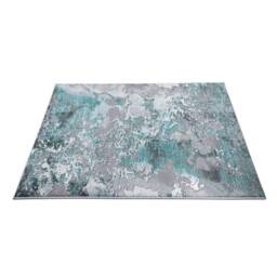 New Modern Green Silver Grey Splash Design Rug Colourful Silky Soft Good Quality Floor Area Mats UK - thumbnail 4
