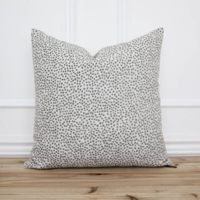 Gray Dotted Pillow Cover Spot Grey 20x20 Neutral Designer Decorative - Willow Alabaster - image 1