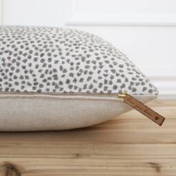 Gray Dotted Pillow Cover Spot Grey 20x20 Neutral Designer Decorative - Willow Alabaster - thumbnail 2