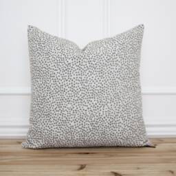 Gray Dotted Pillow Cover Spot Grey 20x20 Neutral Designer Decorative - Willow Alabaster - thumbnail 1