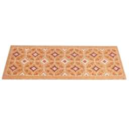 Extra Long Embossed Coir Doormat 40 X 125cm Damask Print Natural Coconut Dirt Trapper Non-Slip Mat Hall Rug - thumbnail 1