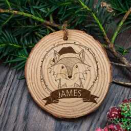 Personalised Woodland Fox Christmas Tree Decoration - thumbnail 2