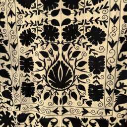 Colorful Suzani Bedspread - Hand Embroidered Quilt Ethnic Textile Bedding - thumbnail 4