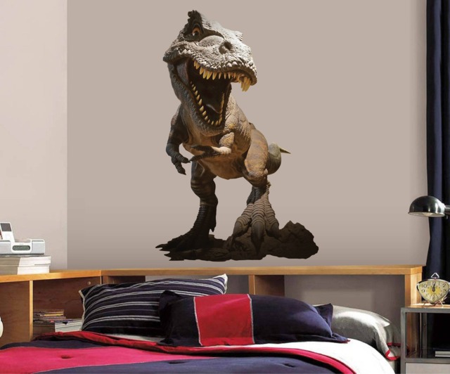 Dinosaur Wall Decal - T Rex Mural Kids Bedroom Jurassic Themed Decor Tyrannosaurus Art