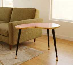 Mid Century Kidney Table - Royalexe Laminate Retro Sofa Stand, 12 Colors - thumbnail 1