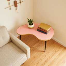 Mid Century Kidney Table - Royalexe Laminate Retro Sofa Stand, 12 Colors - thumbnail 3