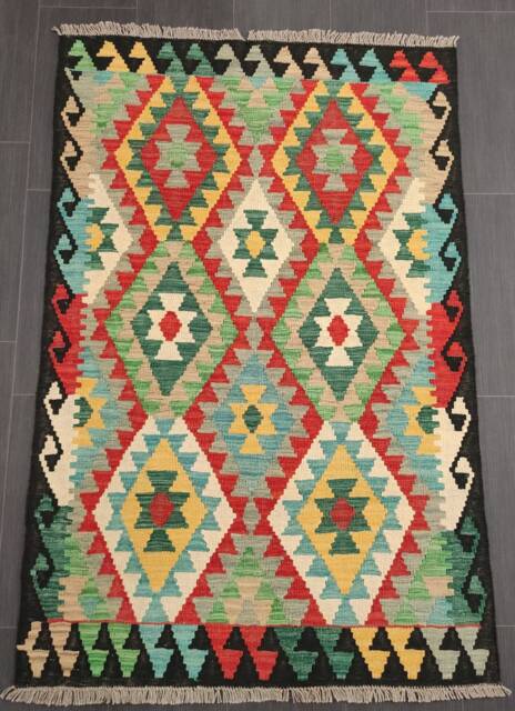 Vintage Kilim Rug, Handwoven Artisan Afghan Turkish Aztec Sheep Wool Rug 152x100 cm - image 1
