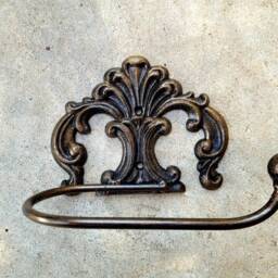 Toilet Paper Holder Tissue Bathroom Hardware Tuscan Decor Tp Hanger Wrought Iron Euro Style Bath Fixture - thumbnail 4
