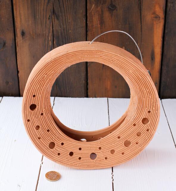 Handmade Terracotta Hoop Loop Hanging Plant Pot Orchid Gardening Outdoor Indoor - image 1