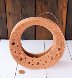 Handmade Terracotta Hoop Loop Hanging Plant Pot Orchid Gardening Outdoor Indoor - thumbnail 1