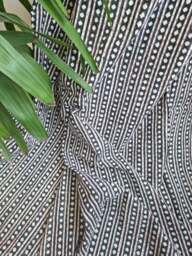 Kantha Stitch Pure Cotton Reversible Bed/Sofa Throw King Size Handmade Handprinted Floral Dohar - Stonewash Monochrome Black White Diamonds - thumbnail 1