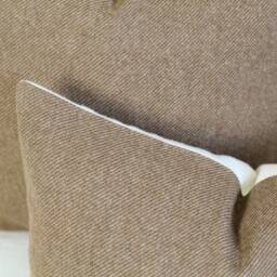 Gold Twill Wool Pillow Cover, Solid Tan Cover - Made To Order - thumbnail 2