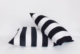 Black & White Striped Pillow Cover Set - Cotton Canvas, All Sizes - thumbnail 1