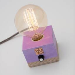 Purple Dimmable Table Lamp, Concrete Design Industrial Decor, Edison Bedside Home Decor - thumbnail 3